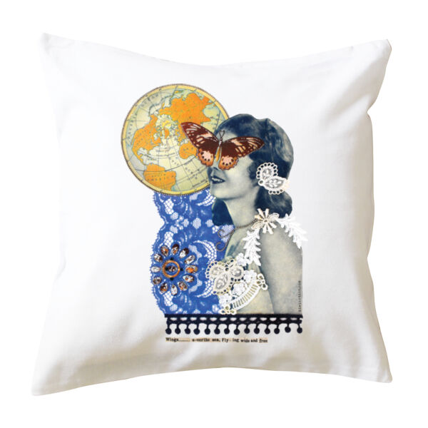 Wings Over The Sea Collage Cushion Cover Thumbnail