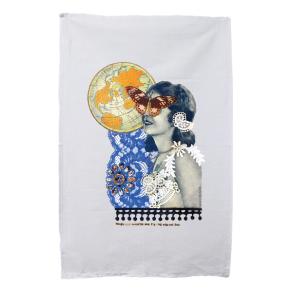Wings Over The Sea Collage Tea Towel Thumbnail